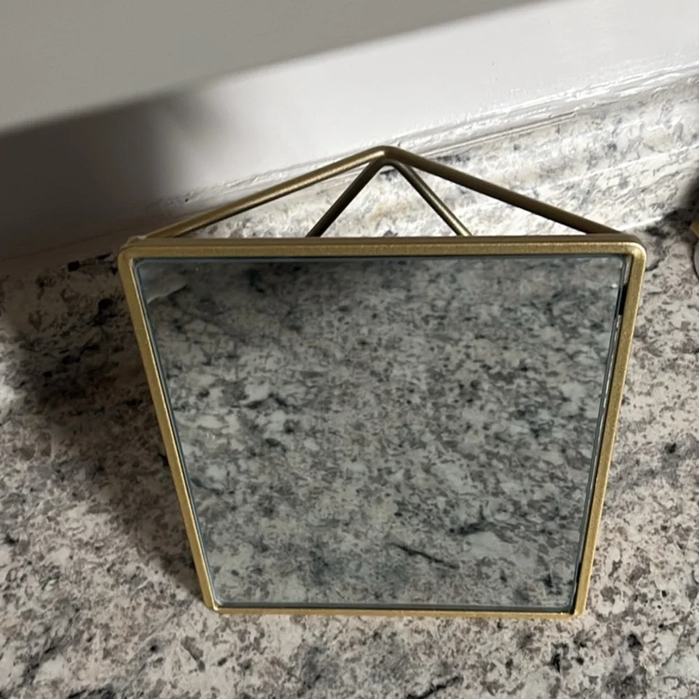 Gold Rectangular Tilt Vanity Mirror